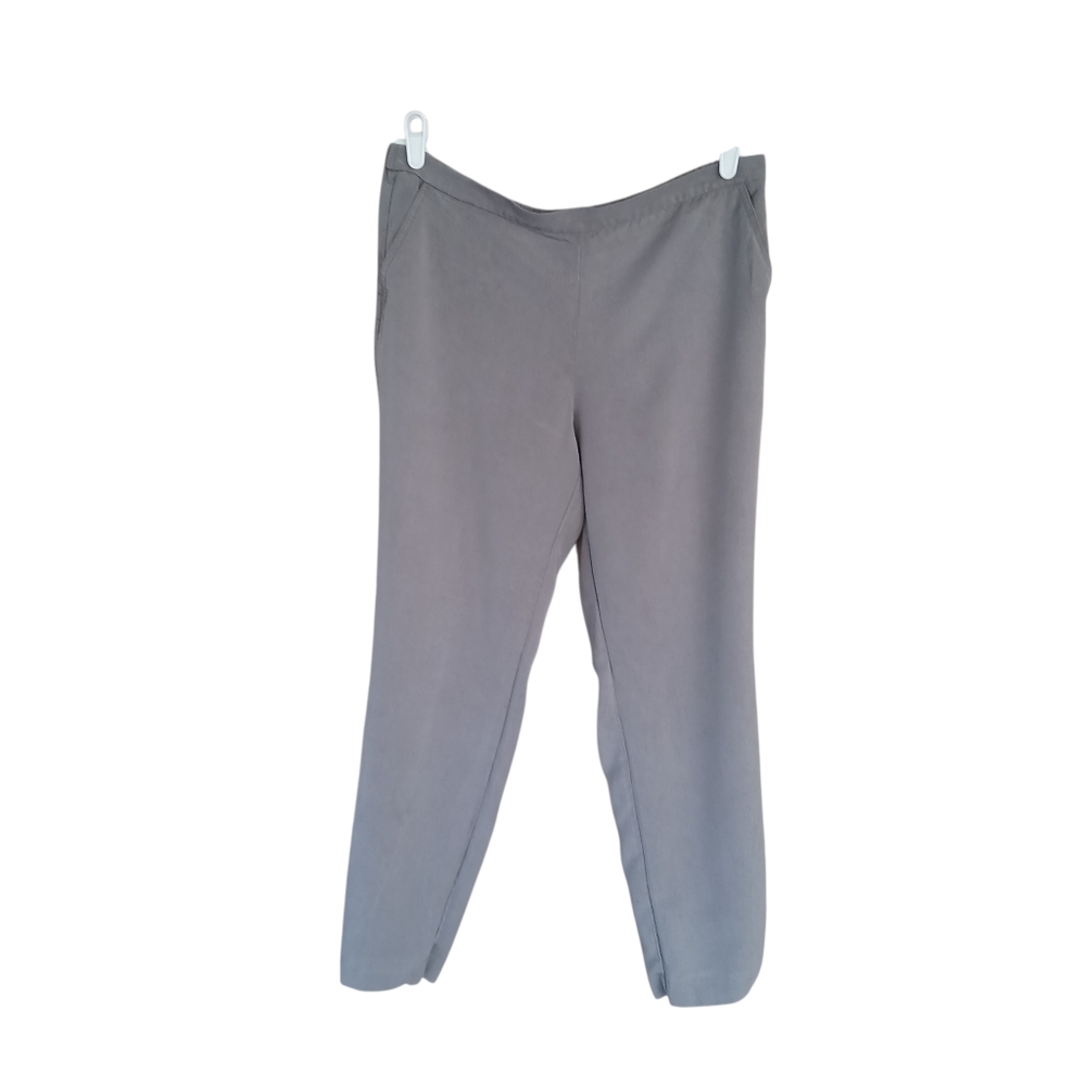 Eileen Fisher Gray Pull On Tencel Ankle Pants Medium